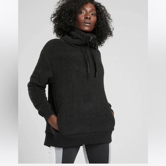 Athleta Talus 1/4 Zip Medium Sherpa Sweatshirt Pullover - Size S - Picture 1 of 9